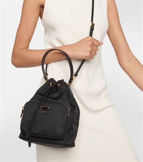 prada calf leather bucket bag|Prada re nylon bucket bag.